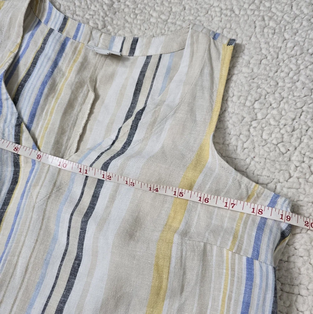 J. Jill V-Neck Linen Striped A-Line Maxi Dress Size S - Picture 10 of 12